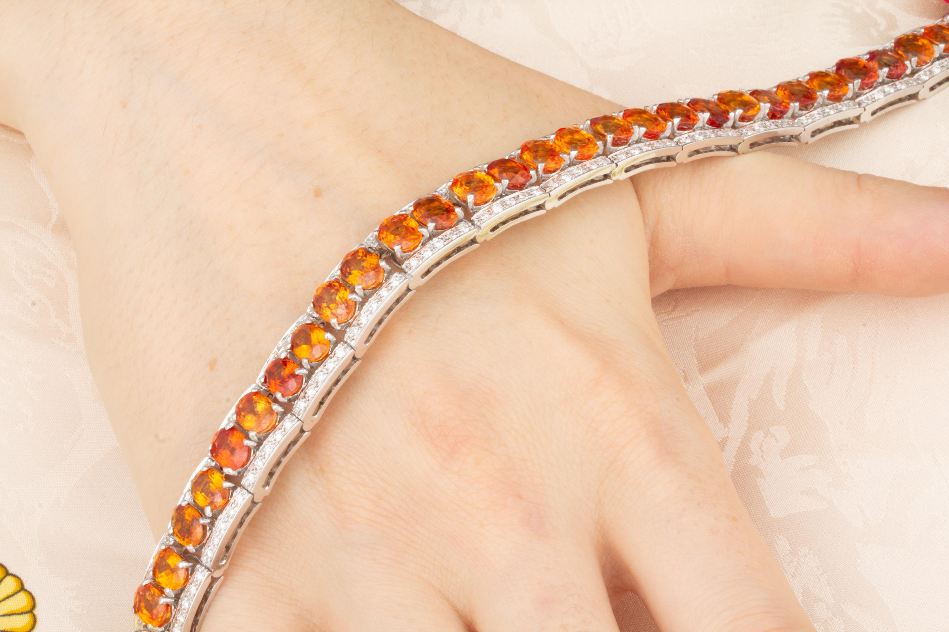 orange sapphire bracelet