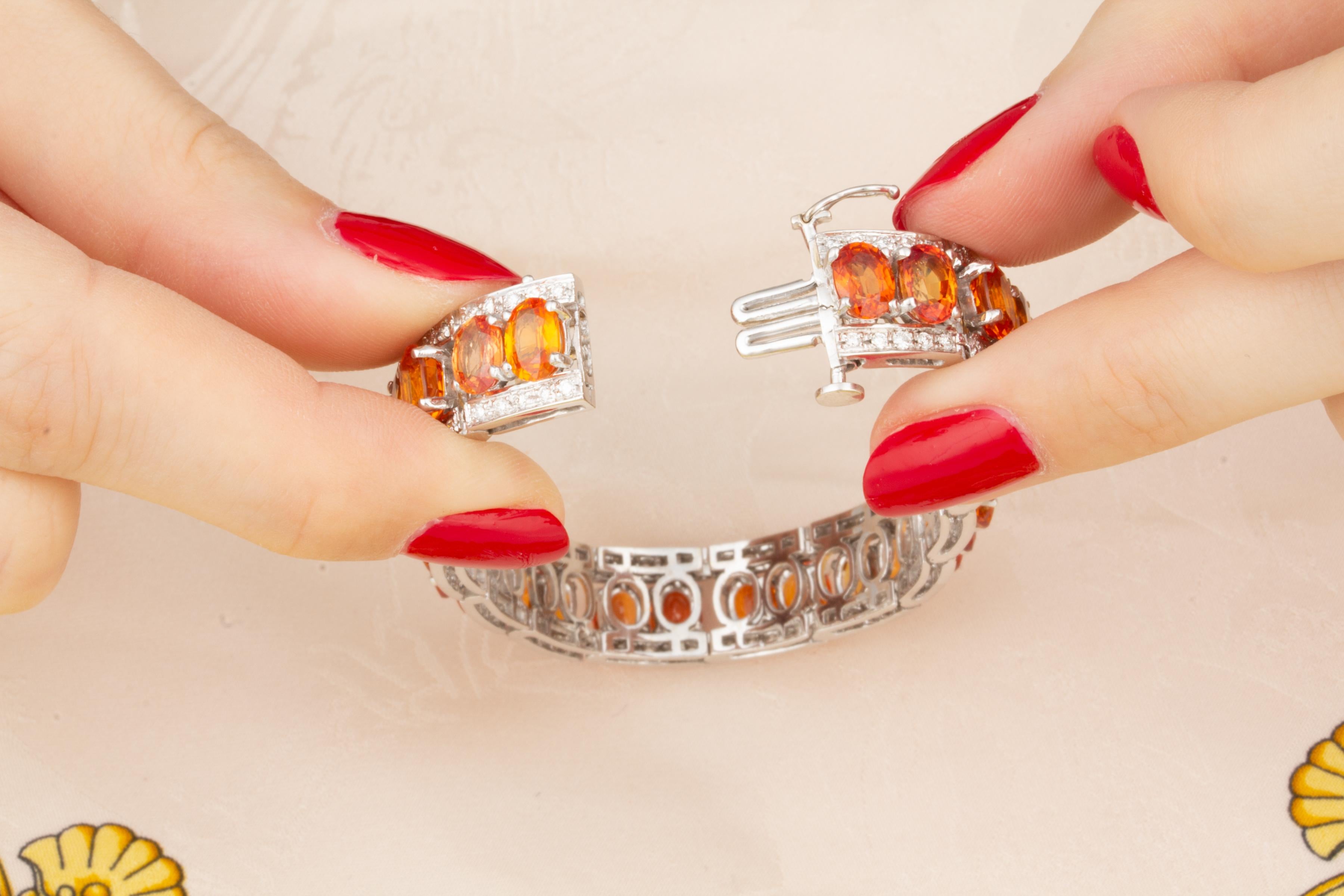 orange sapphire bracelets
