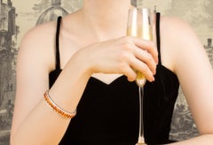 Orange Sapphire and Diamond Bracelet Design by Ella Gafter