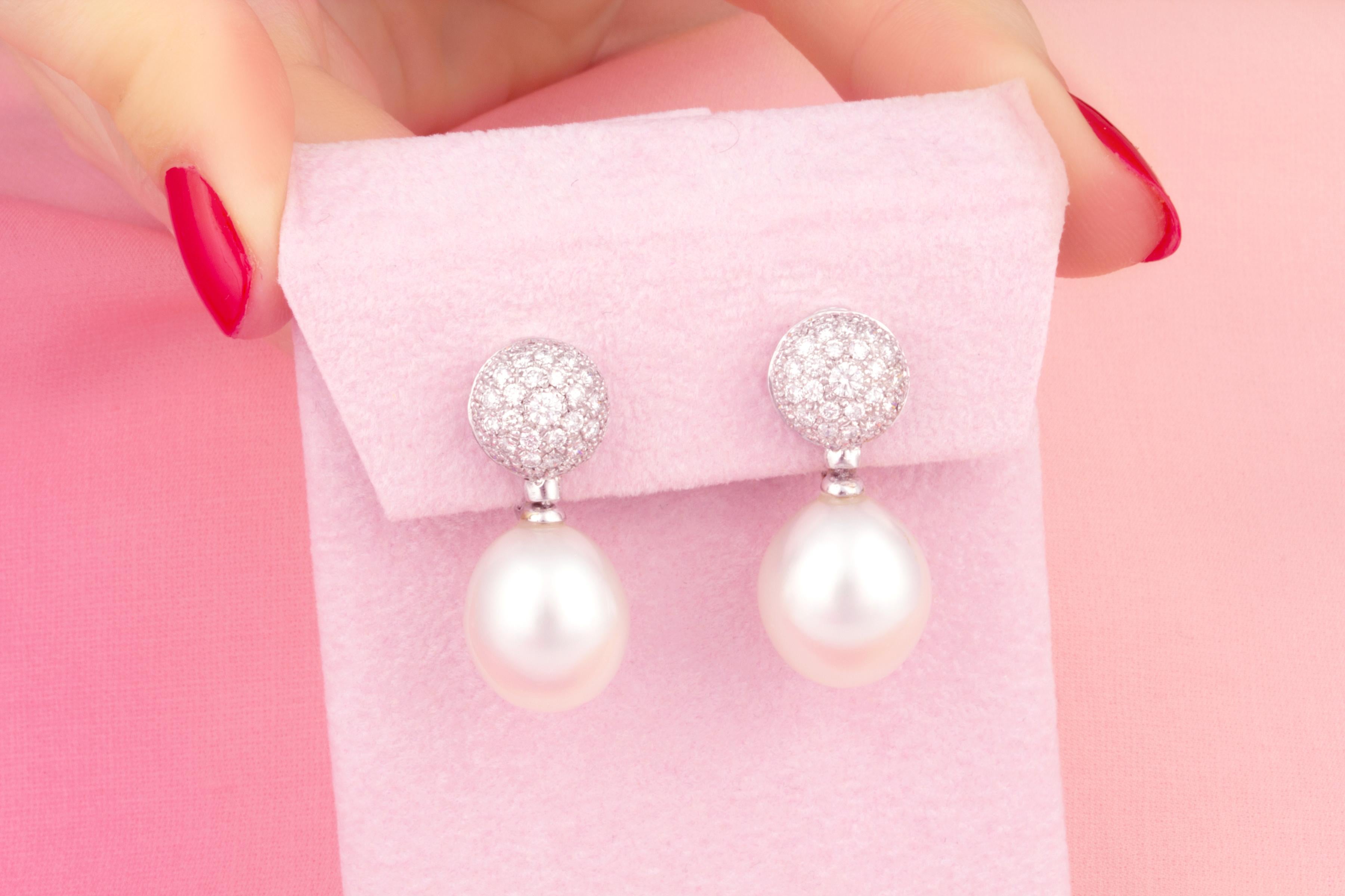 oval pearl drop earrings