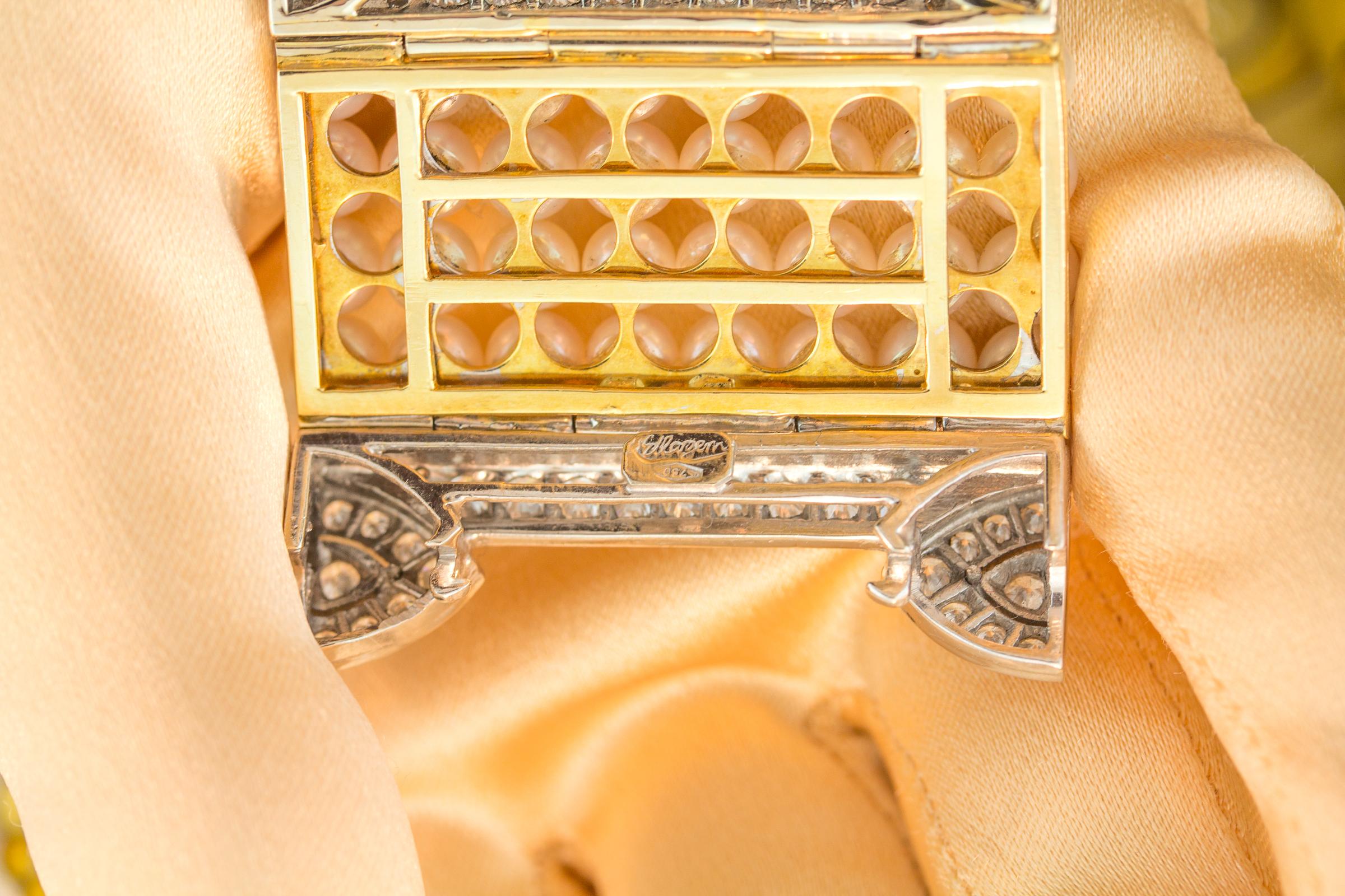 Ella Gafter Diamond Pearl Cuff Bracelet For Sale 3
