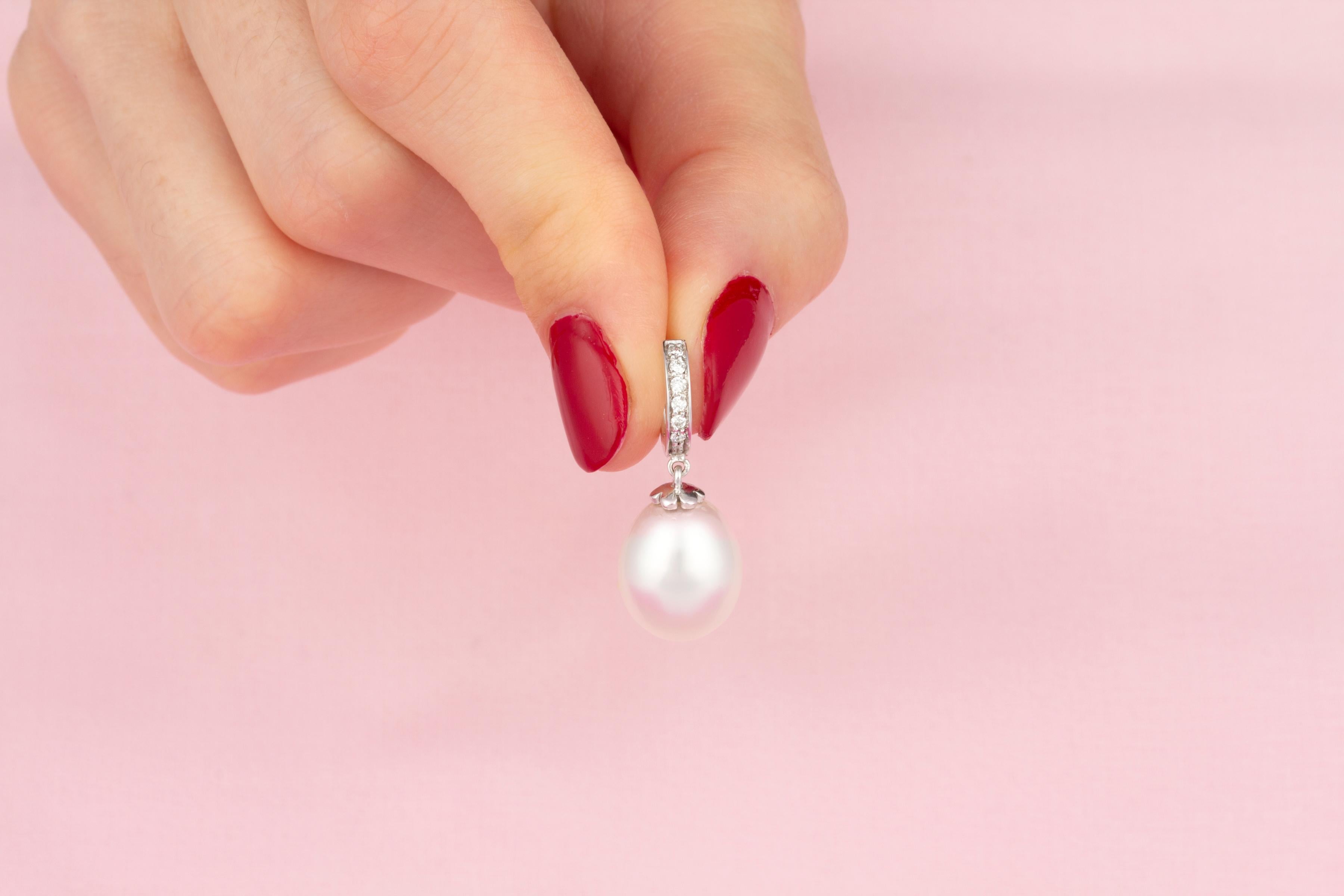 Ella Gafter - Pendants d'oreilles avec perles et diamants Pour femmes en vente