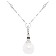 Ella Gafter Pearl Onyx Pendant Necklace