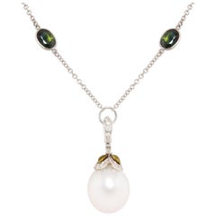 Ella Gafter Pearl Sapphire Diamond Pendant