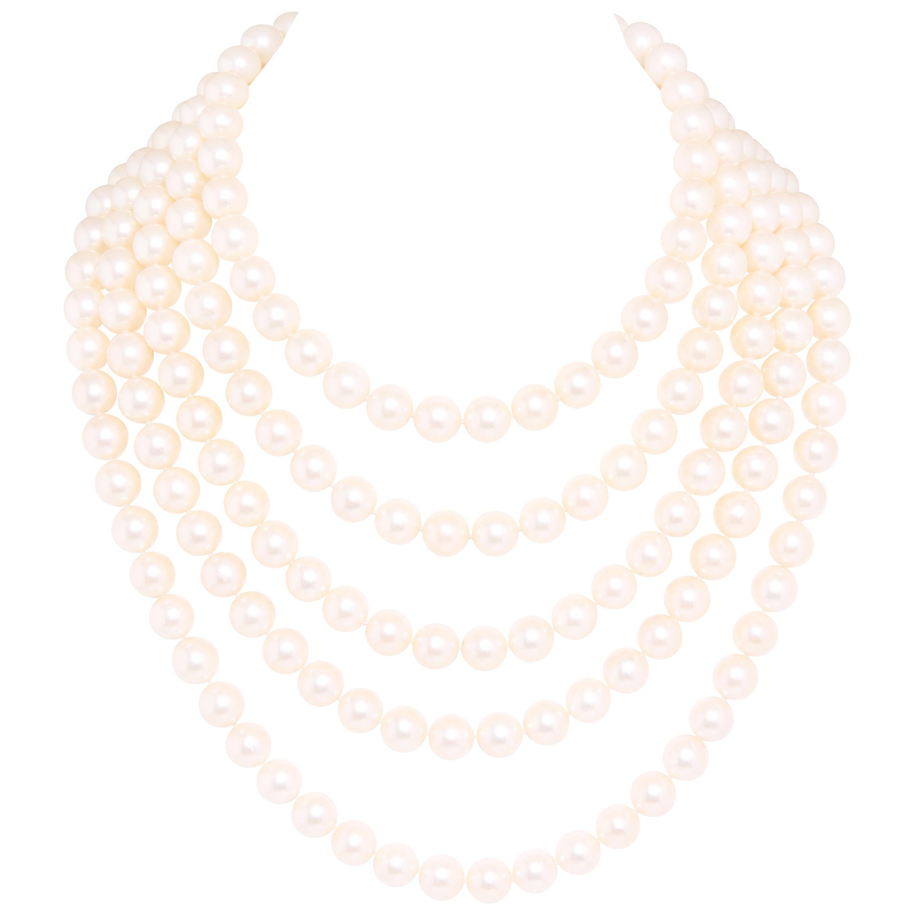 Collana di perle a 5 fili 8,8/5 mm Design/One in vendita