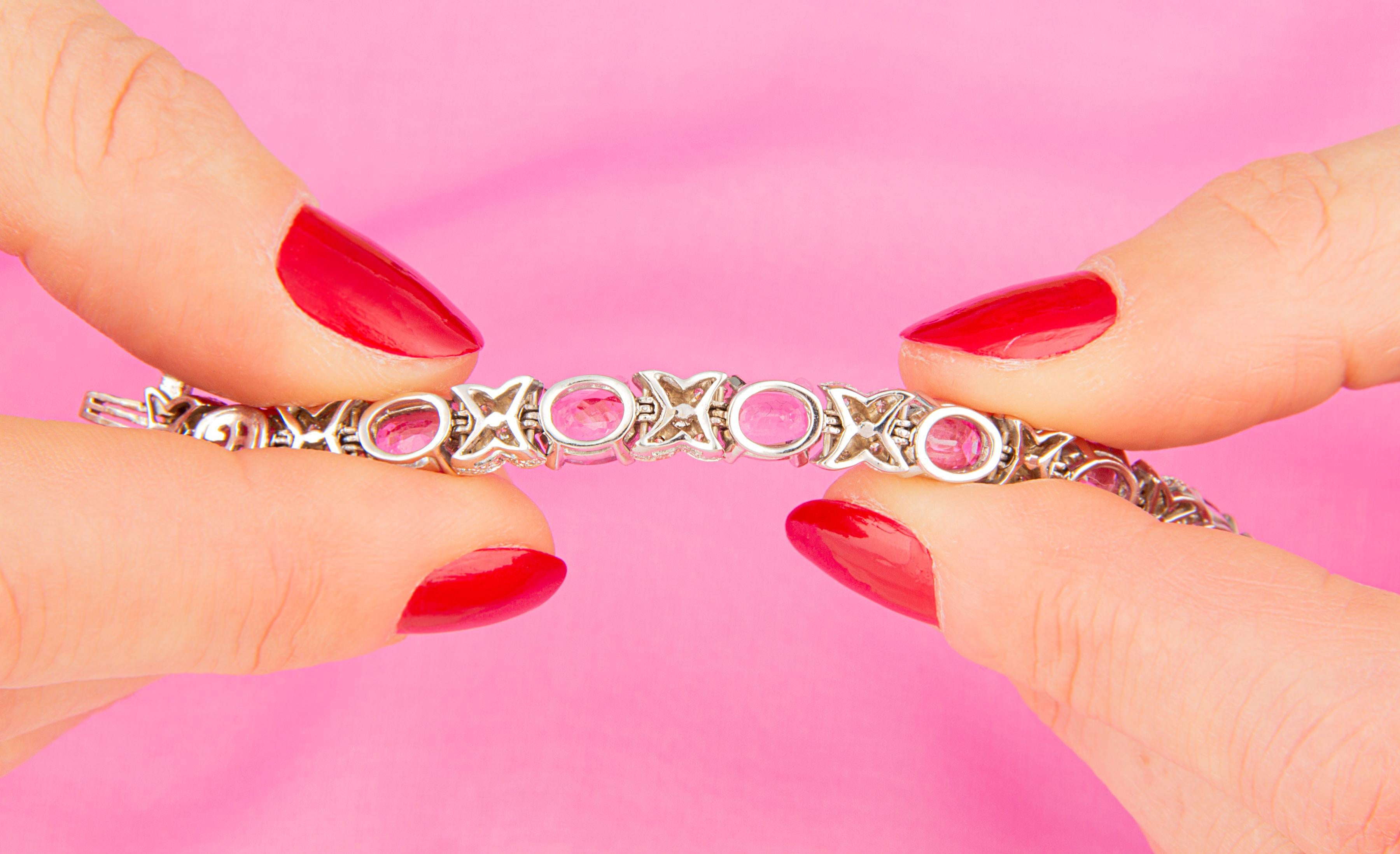 Ella Gafter Rosa Saphir-Diamant-Armband Damen im Angebot