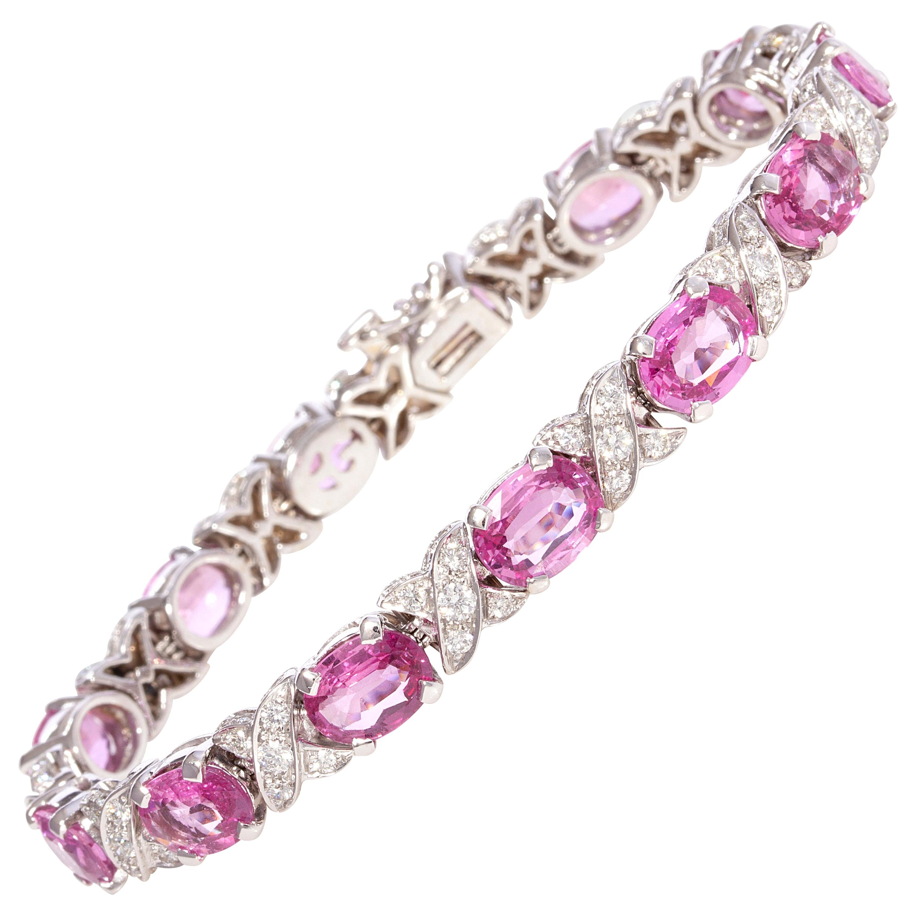 Ella Gafter Pink Sapphire Diamond Flexible Bracelet For Sale