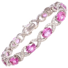 Ella Gafter Pink Sapphire and Diamond Flexible Bracelet