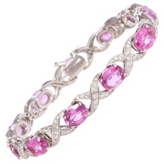 Ella Gafter Flexibles Diamant-Armband mit rosa Saphiren