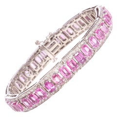 Ella Gafter Pink Sapphire Diamond Cuff Bracelet