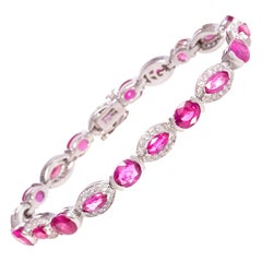 Ella Gafter Bracelet tennis souple en diamants et saphirs roses