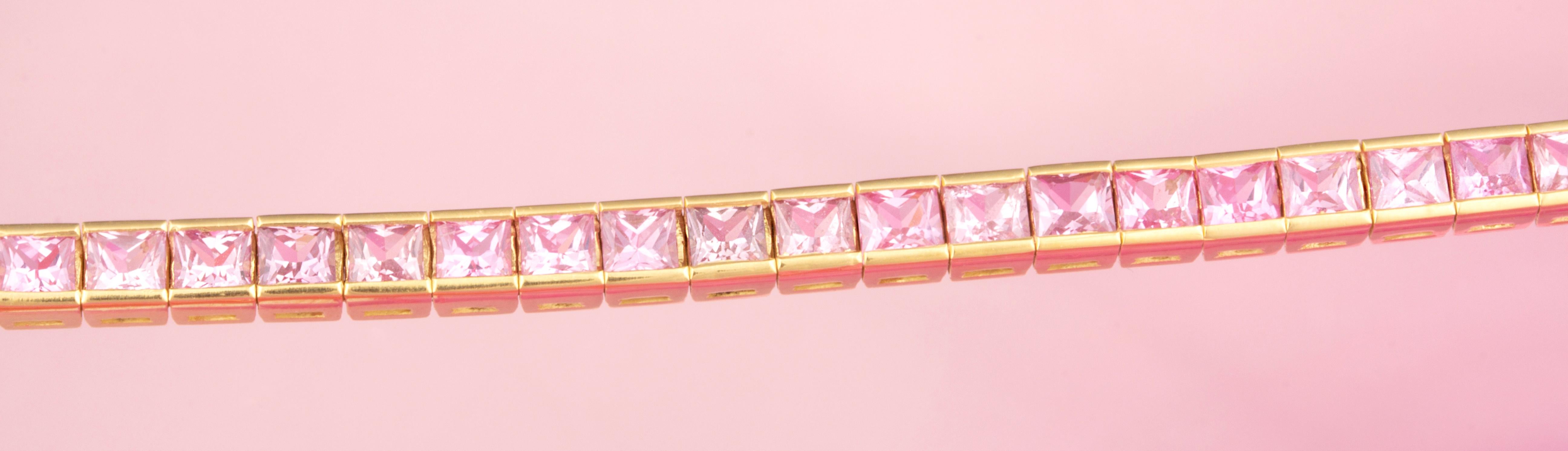 Pink Sapphire Diamond Bracelet Design by Ella Gafter For Sale 1