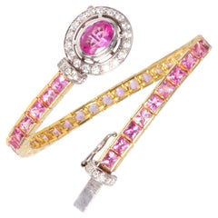 Ella Gafter Bracelet en saphir rose et diamant de couleur