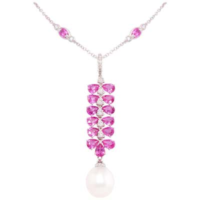 Louis vuitton pink sapphire diamond necklace Outlet