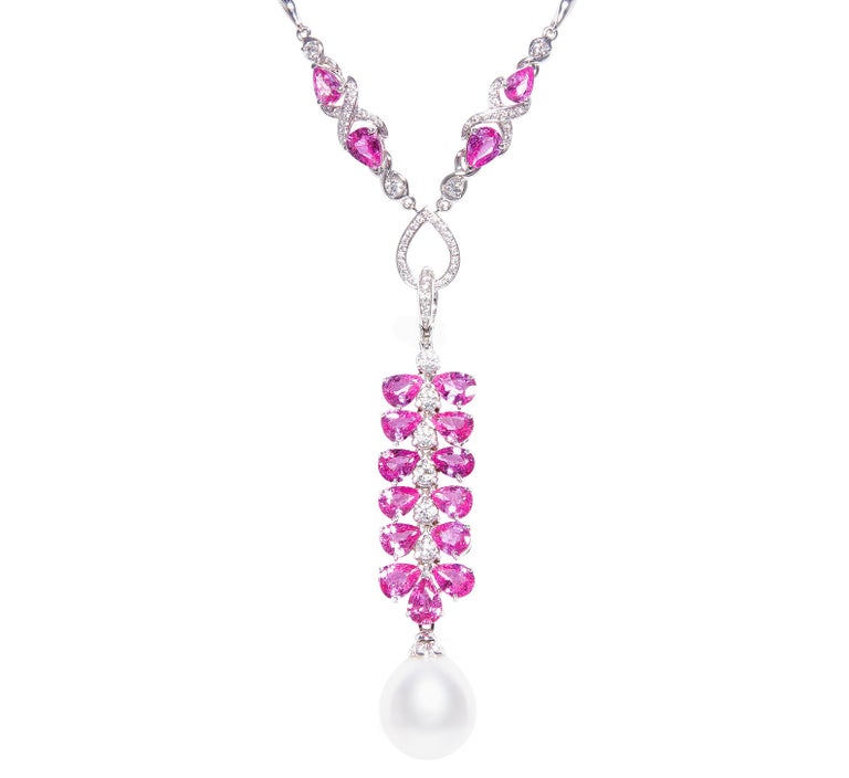Ella Gafter Heart Shape Sapphire Diamond Necklace
