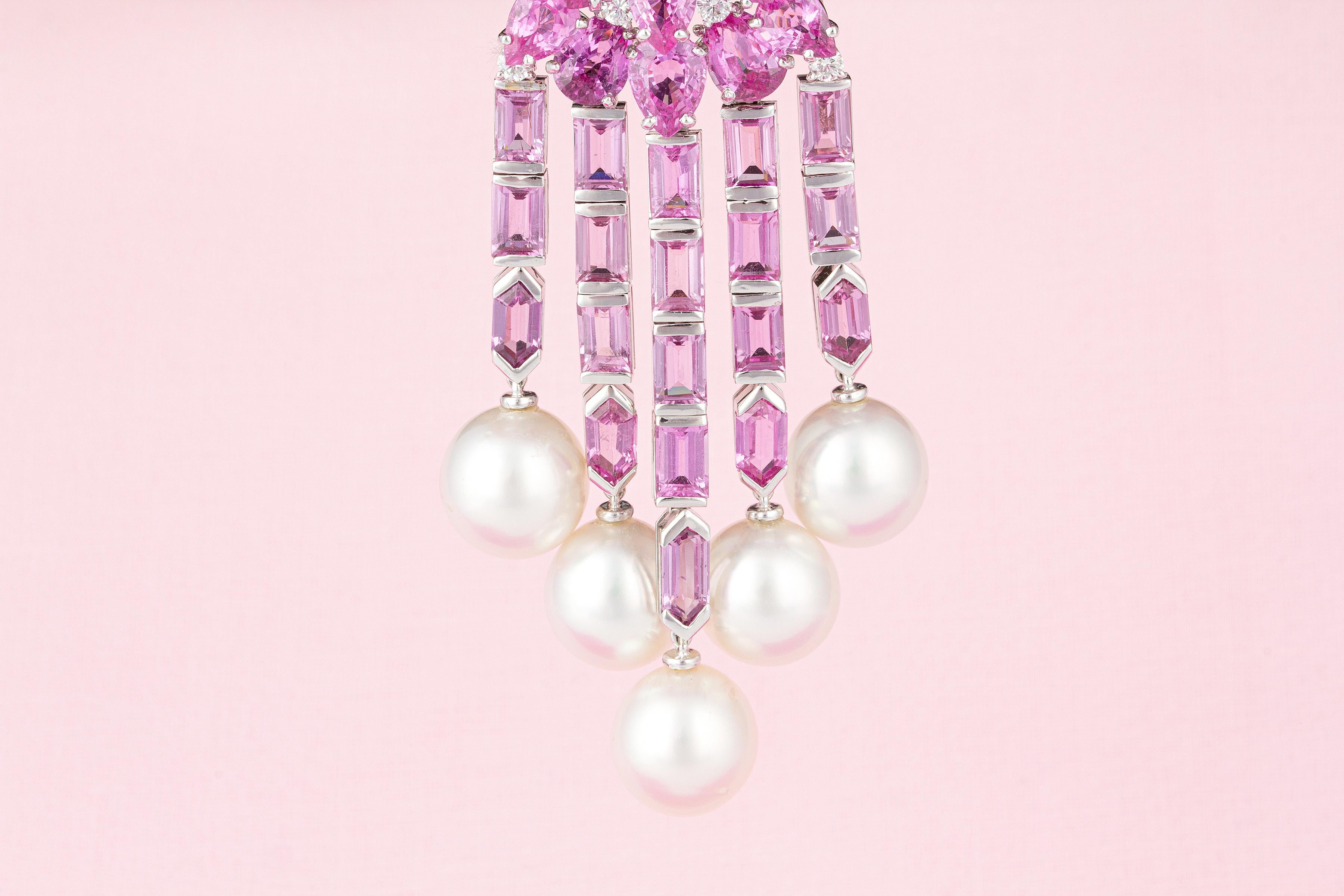 Ella Gafter Pink Sapphire Diamond Pendant Necklace 2