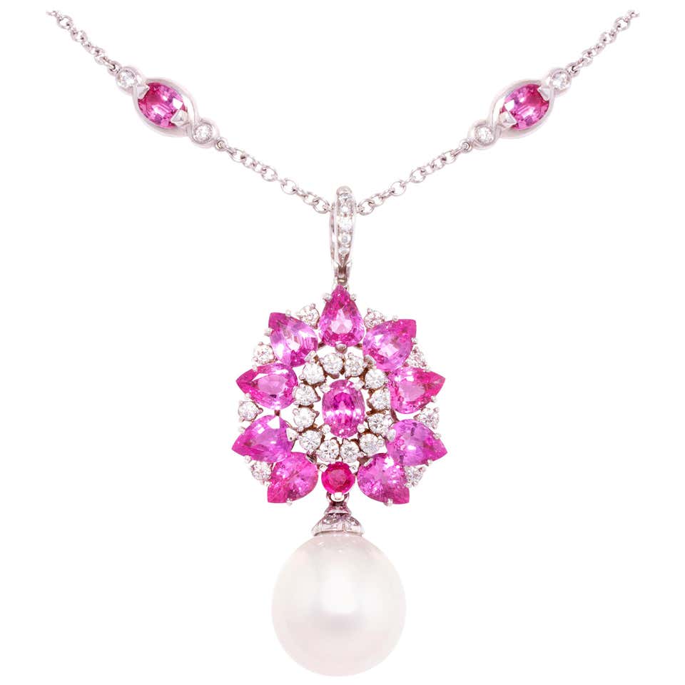 Lv high jewelry pink sapphire necklace Clearance