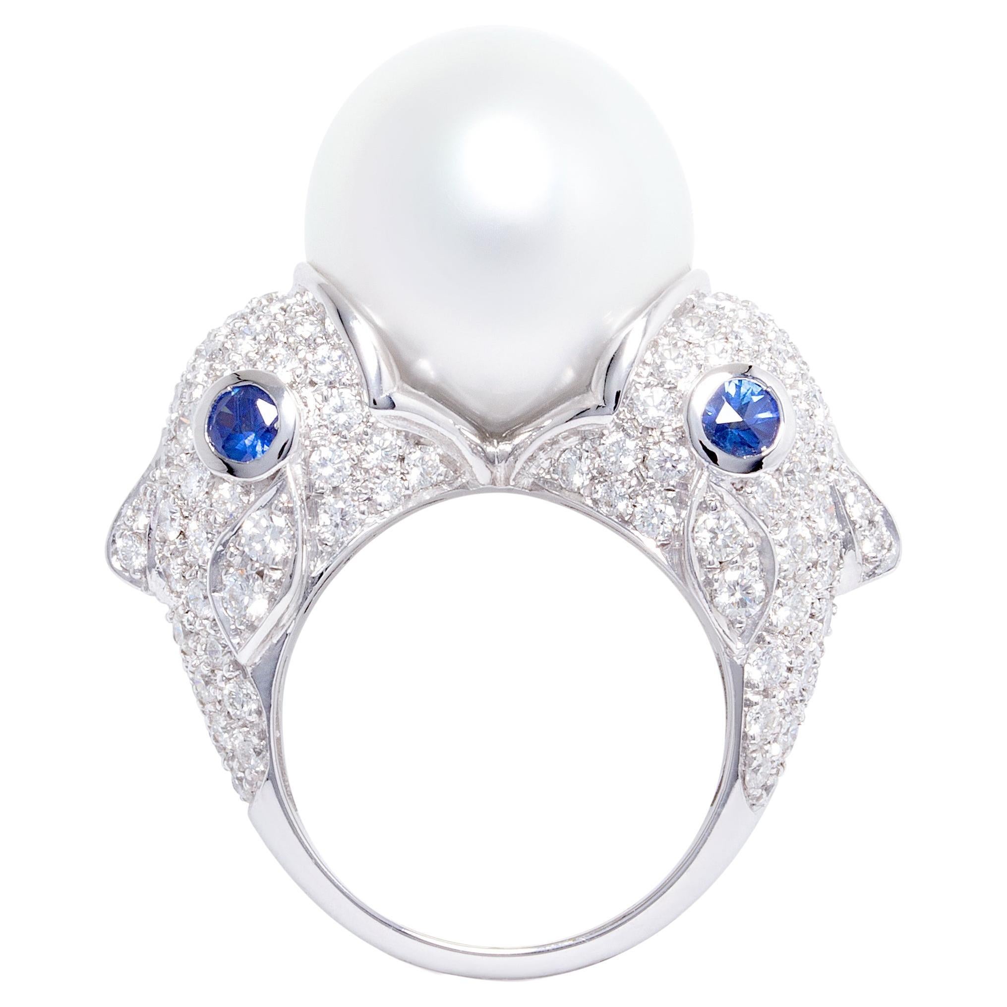 Ella Gafter Pisces Diamond Sapphire Zodiac Ring  For Sale