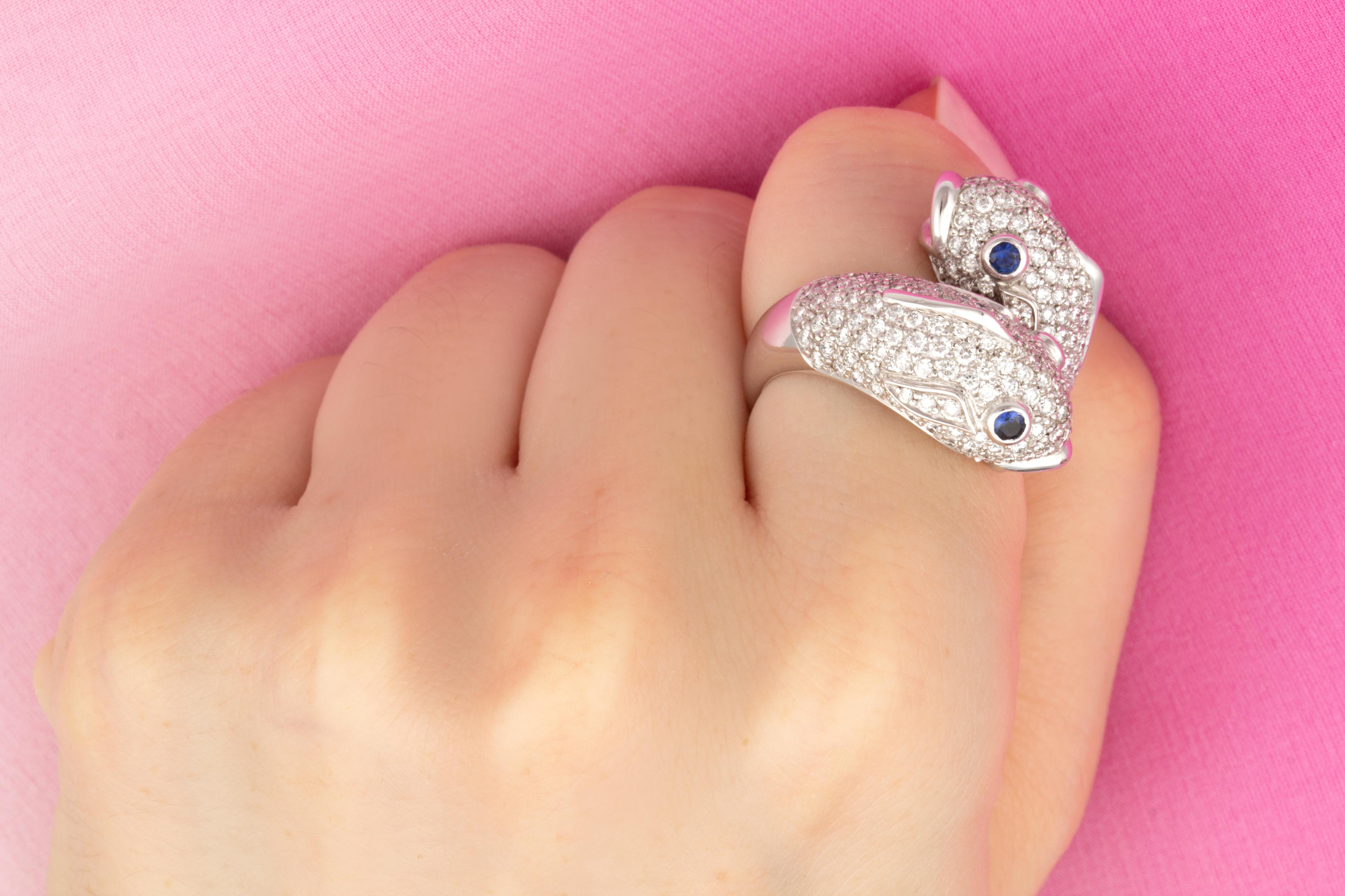 Brilliant Cut Ella Gafter Pisces Diamond Zodiac Ring  For Sale