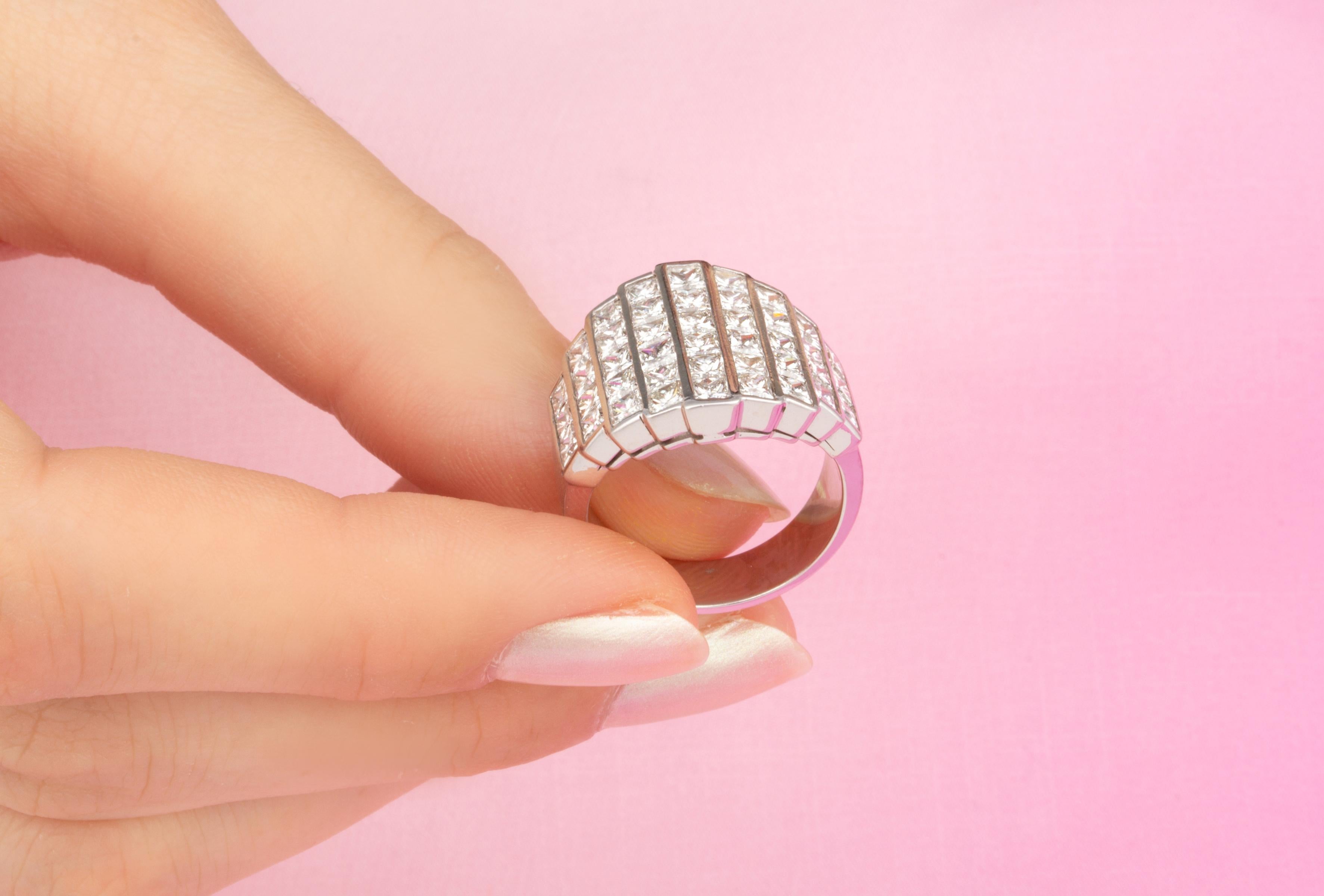 Princess Cut Diamond Ring Band Design by Ella Gafter In New Condition For Sale In New York, NY