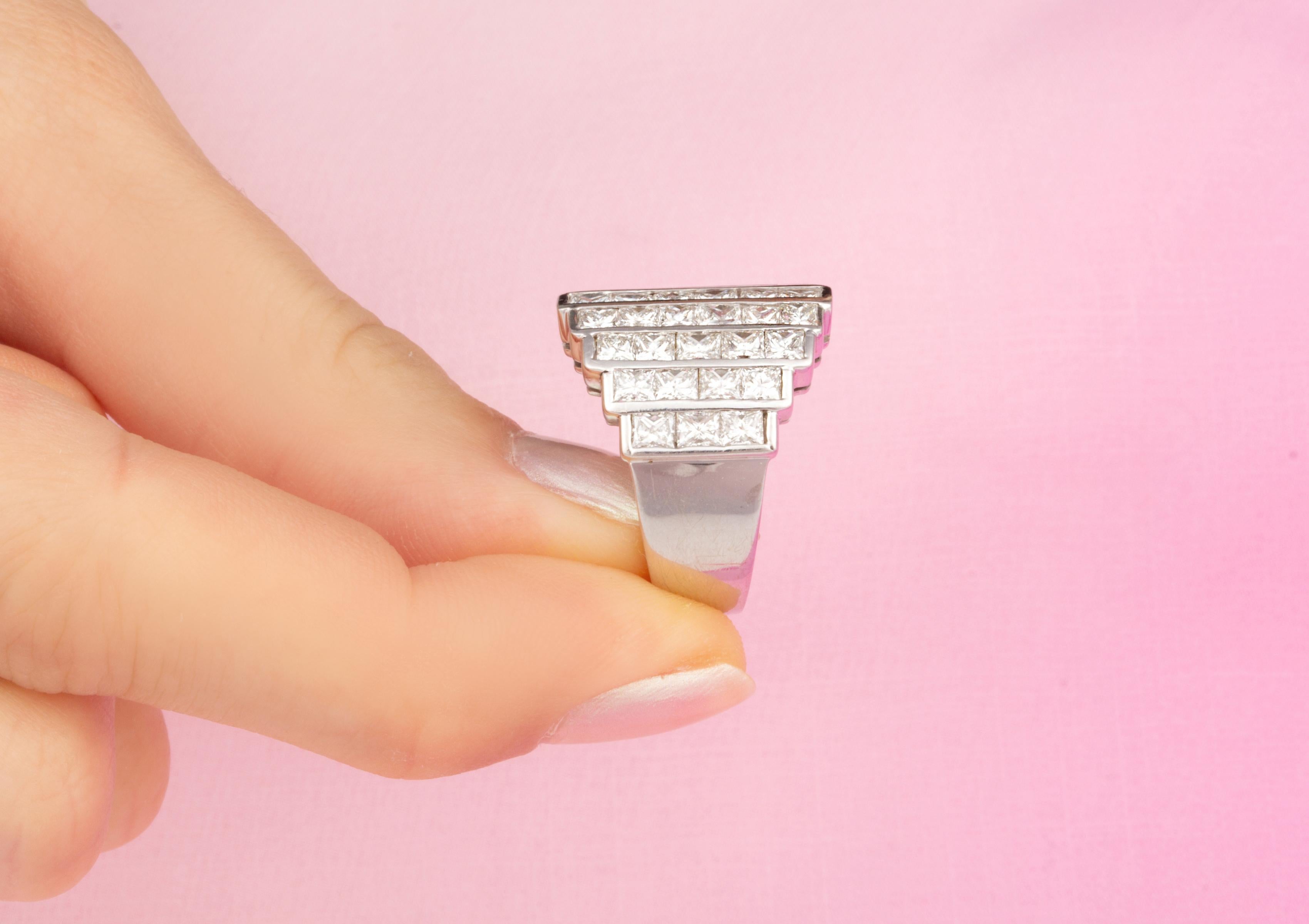 Women's Princess Cut Diamond Ring Band Design by Ella Gafter For Sale