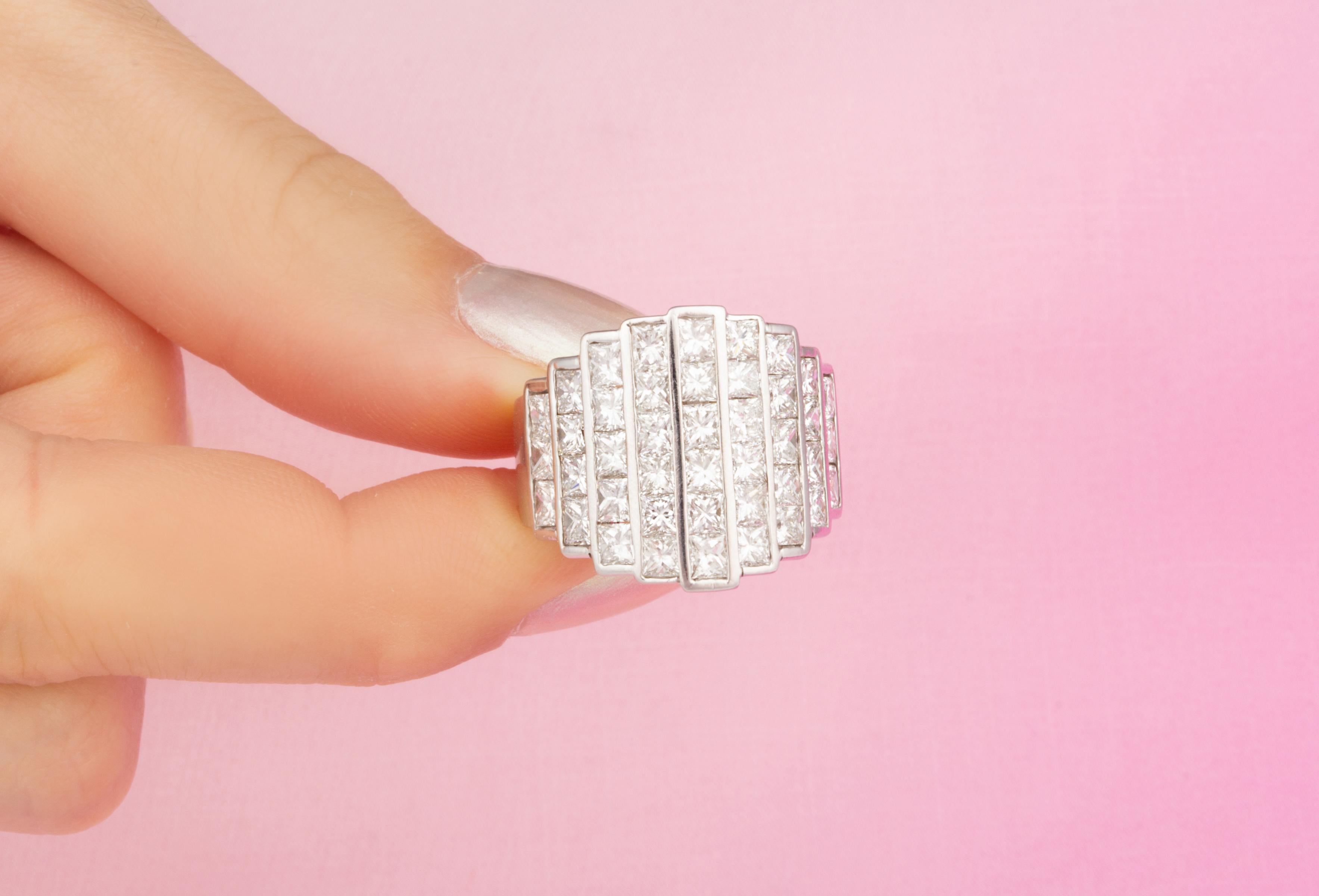 Princess Cut Diamond Ring Band Design by Ella Gafter For Sale 1