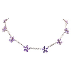 Ella Gafter Purple Sapphire Diamond Necklace