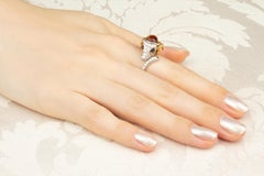 Ram Ring Diamond Blue Sapphire Yellow Quartz Design by Ella Gafter