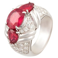 Used Ella Gafter Ruby Diamond Cocktail Ring