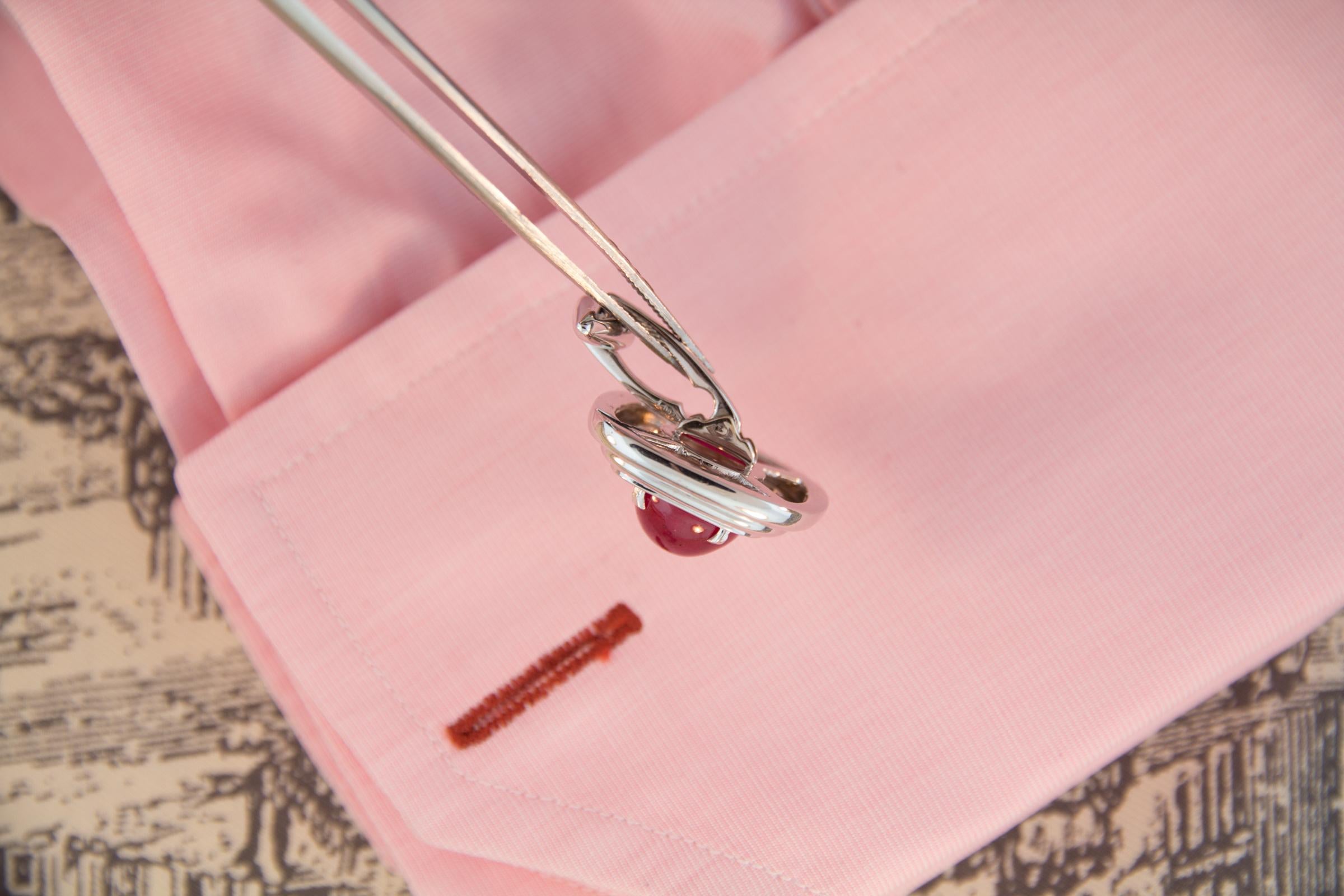 Ruby and Diamond Cufflinks Design by Ella Gafter For Sale 2