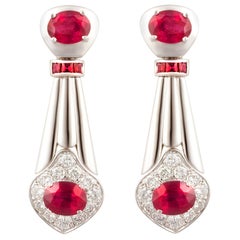 Ella Gafter Boucles d'oreilles en rubis et diamants