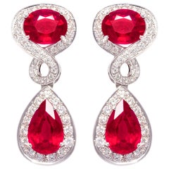 Ella Gafter - Pendants d'oreilles rubis et diamants