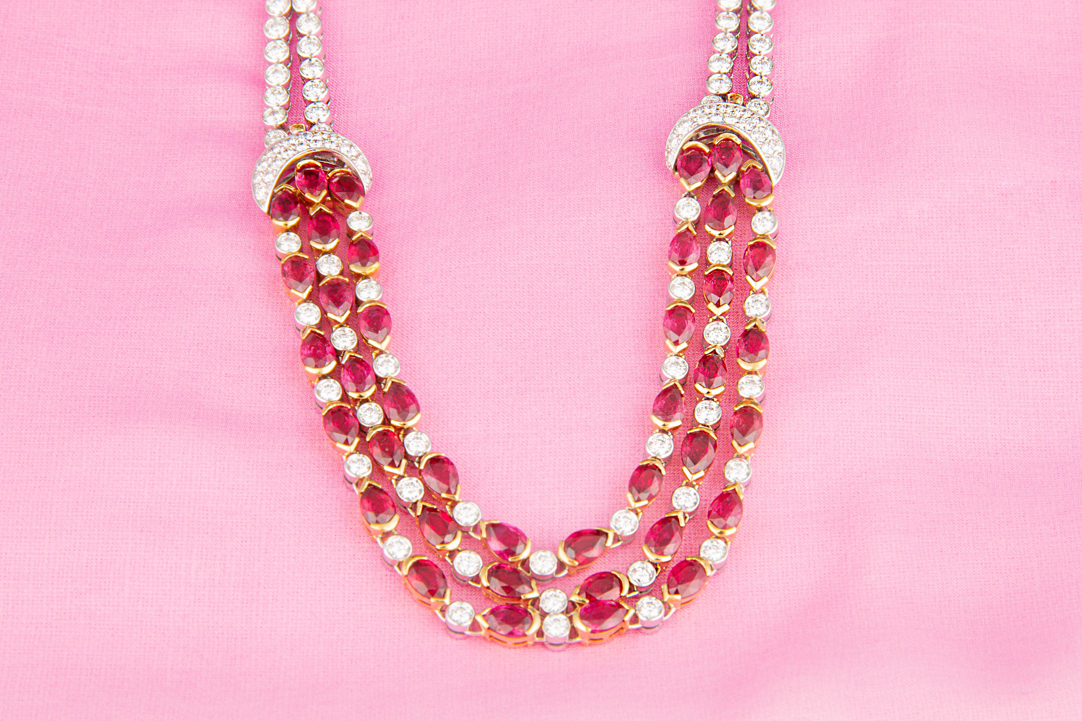 Ella Gafter Rubin-Diamant-Gold-Halskette im Zustand „Neu“ im Angebot in New York, NY