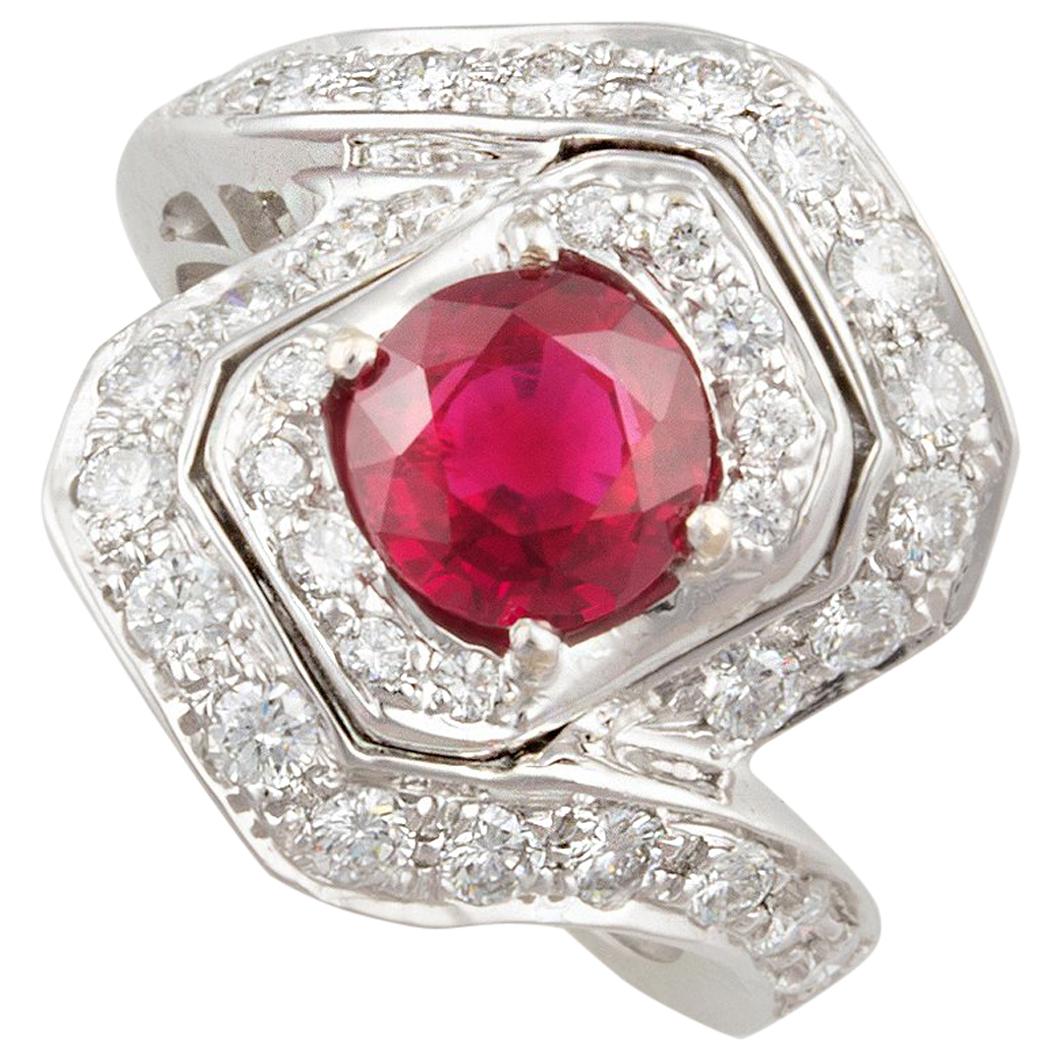 Anillo de rubíes y diamantes Déco Design de Ella Gafter