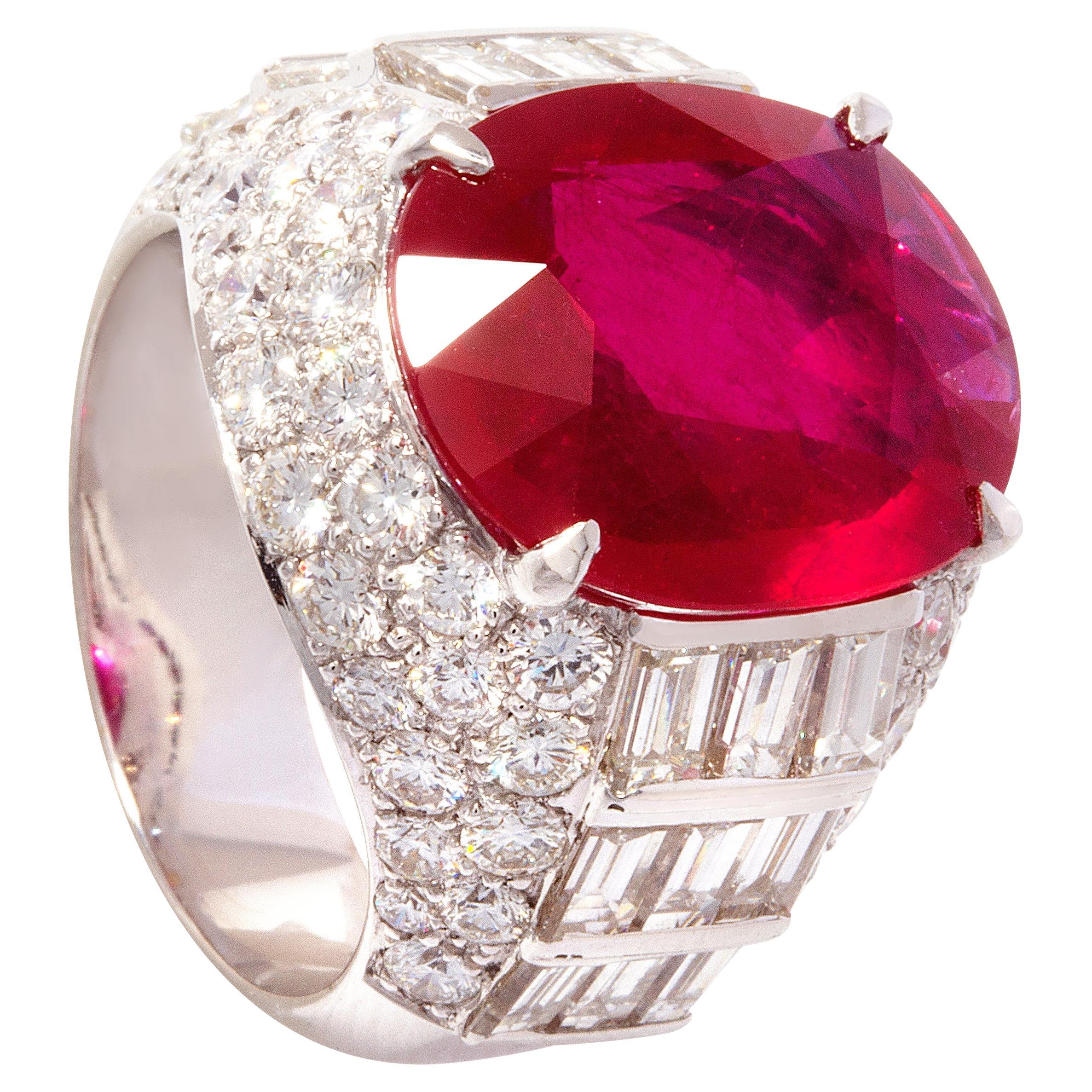Ella Gafter 9.08 Carat Ruby Diamond Ring