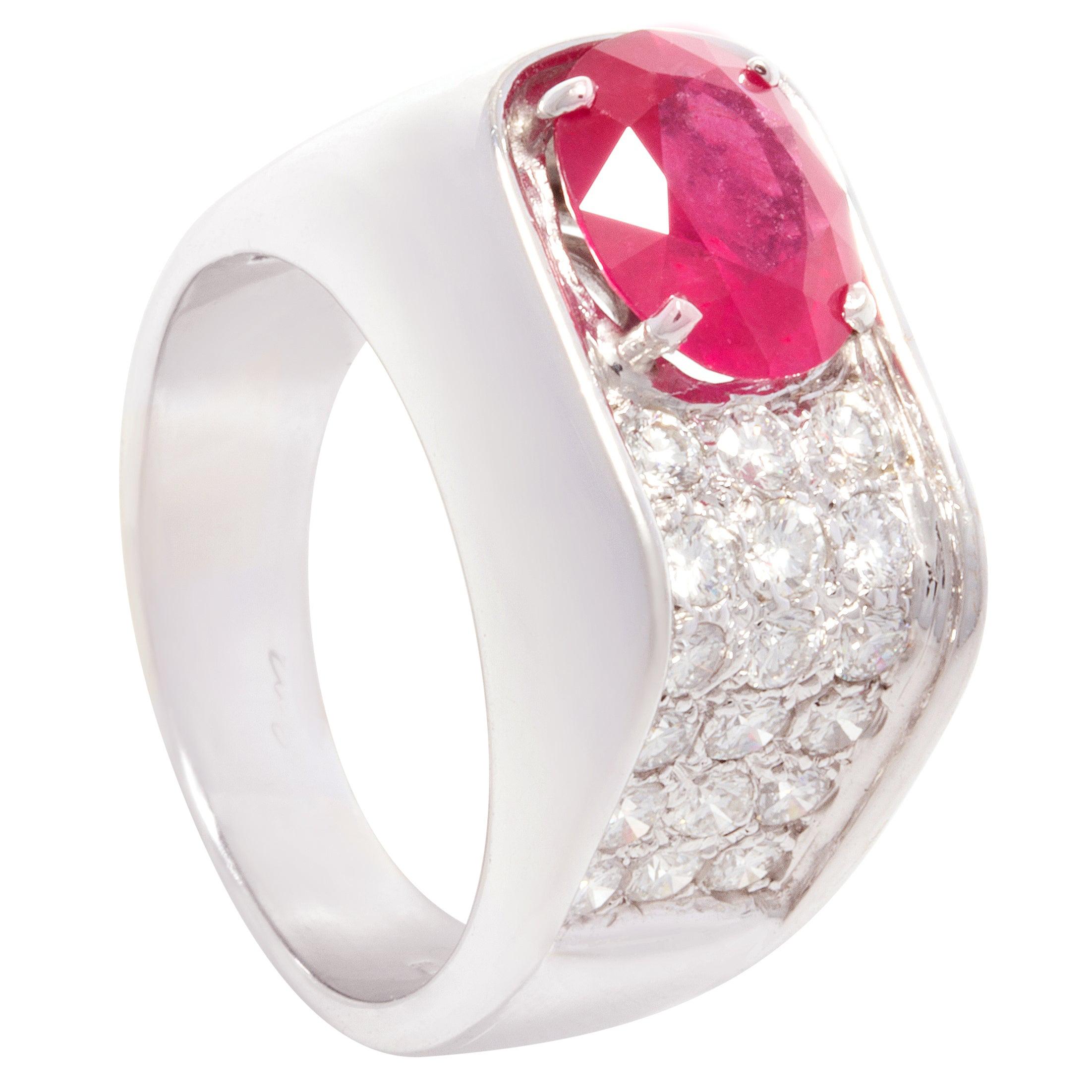 Ella Gafter Ruby Diamond Unisex Ring