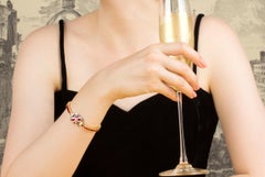 Ella Gafter 17ct Ruby and Diamond Tennis Bracelet, 18k Gold, Italy