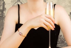 Ella Gafter 17ct Ruby and Diamond Tennis Bracelet in 18k Gold, Italy