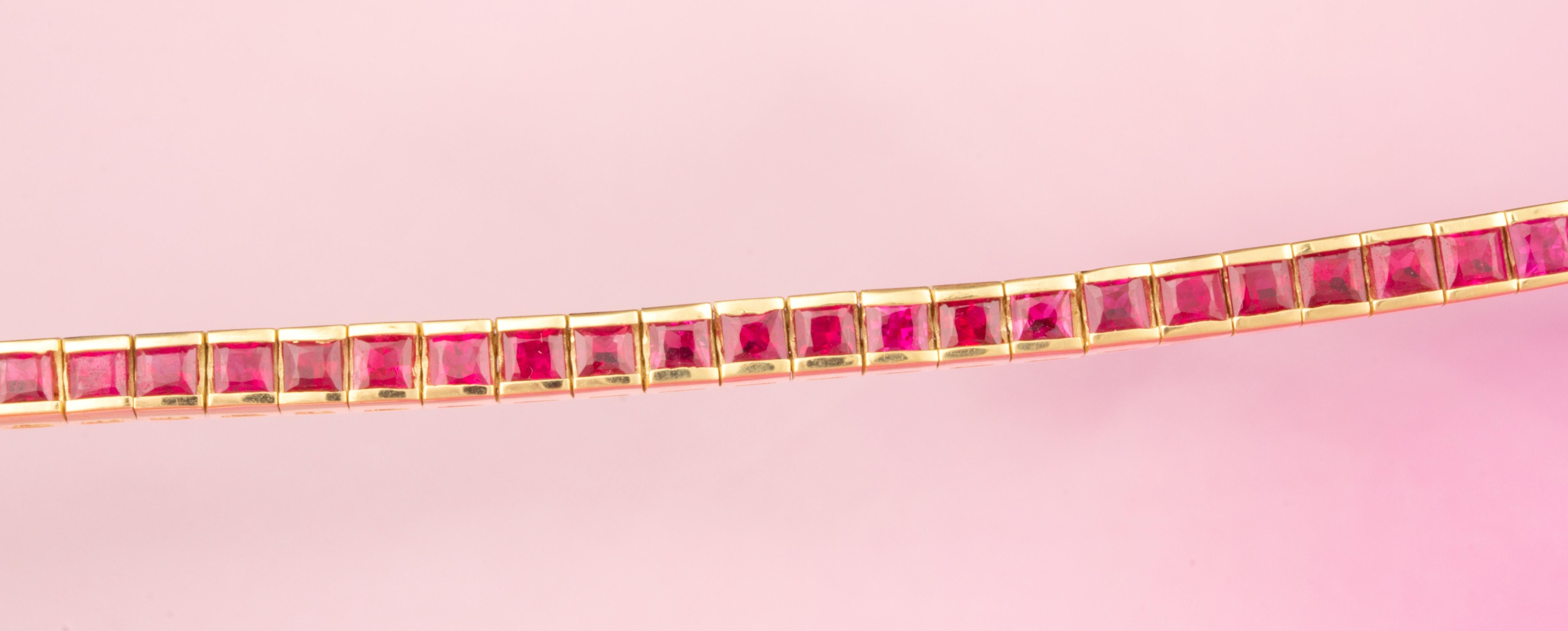 Ella Gafter Ruby Diamond Color Line Bracelet For Sale 1