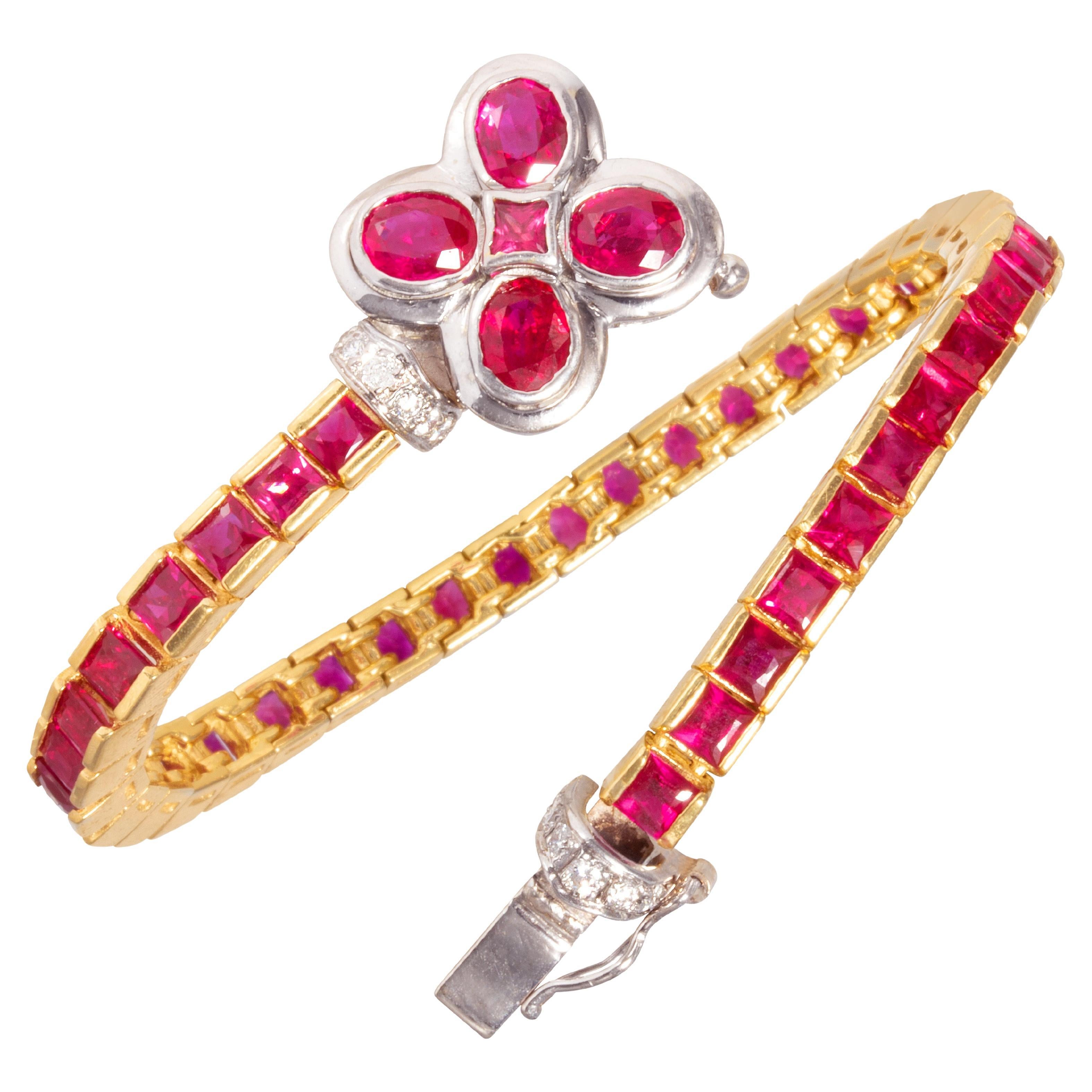 Ella Gafter Ruby Diamond Color Line Bracelet For Sale