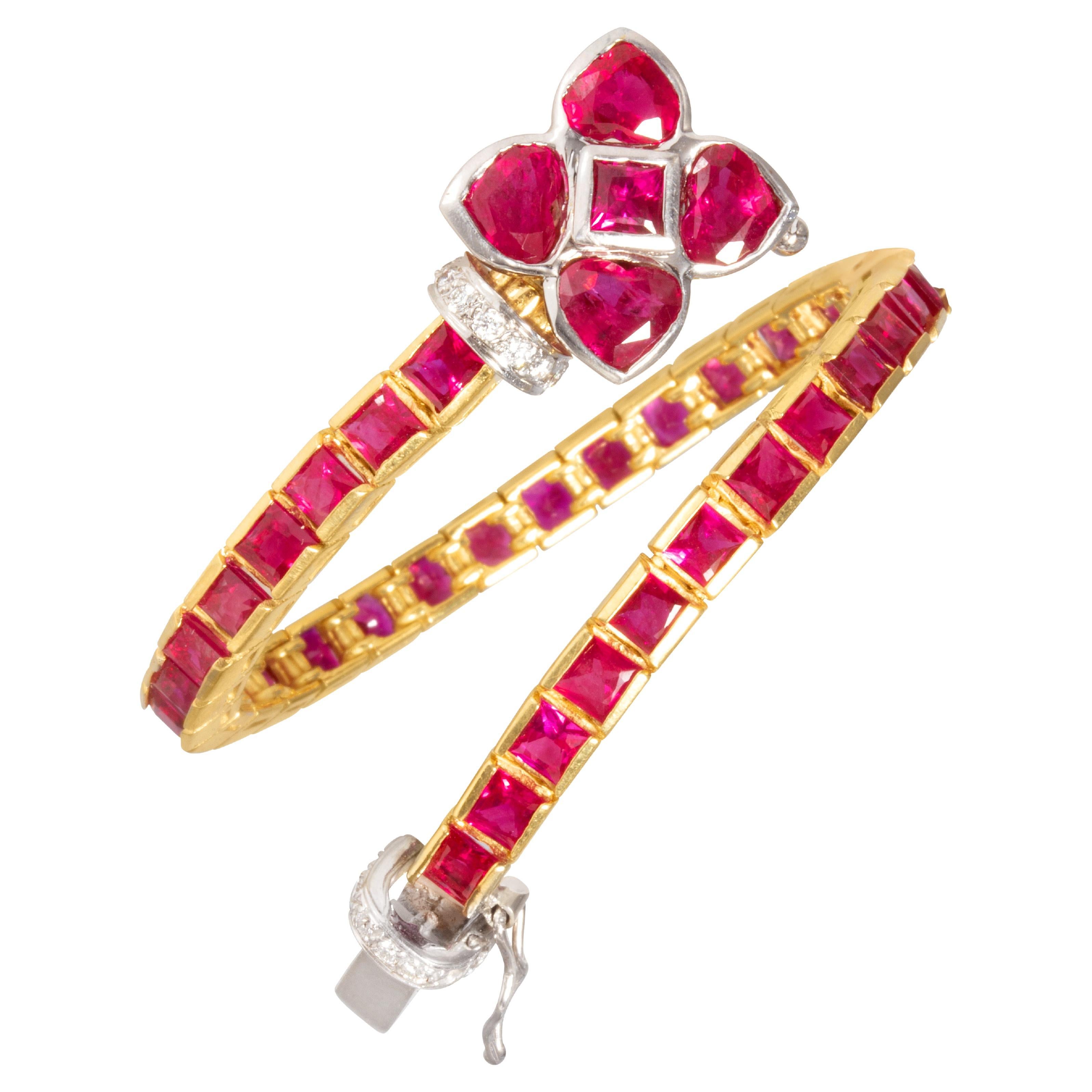 Ella Gafter Ruby Diamond Color Line Bracelet For Sale
