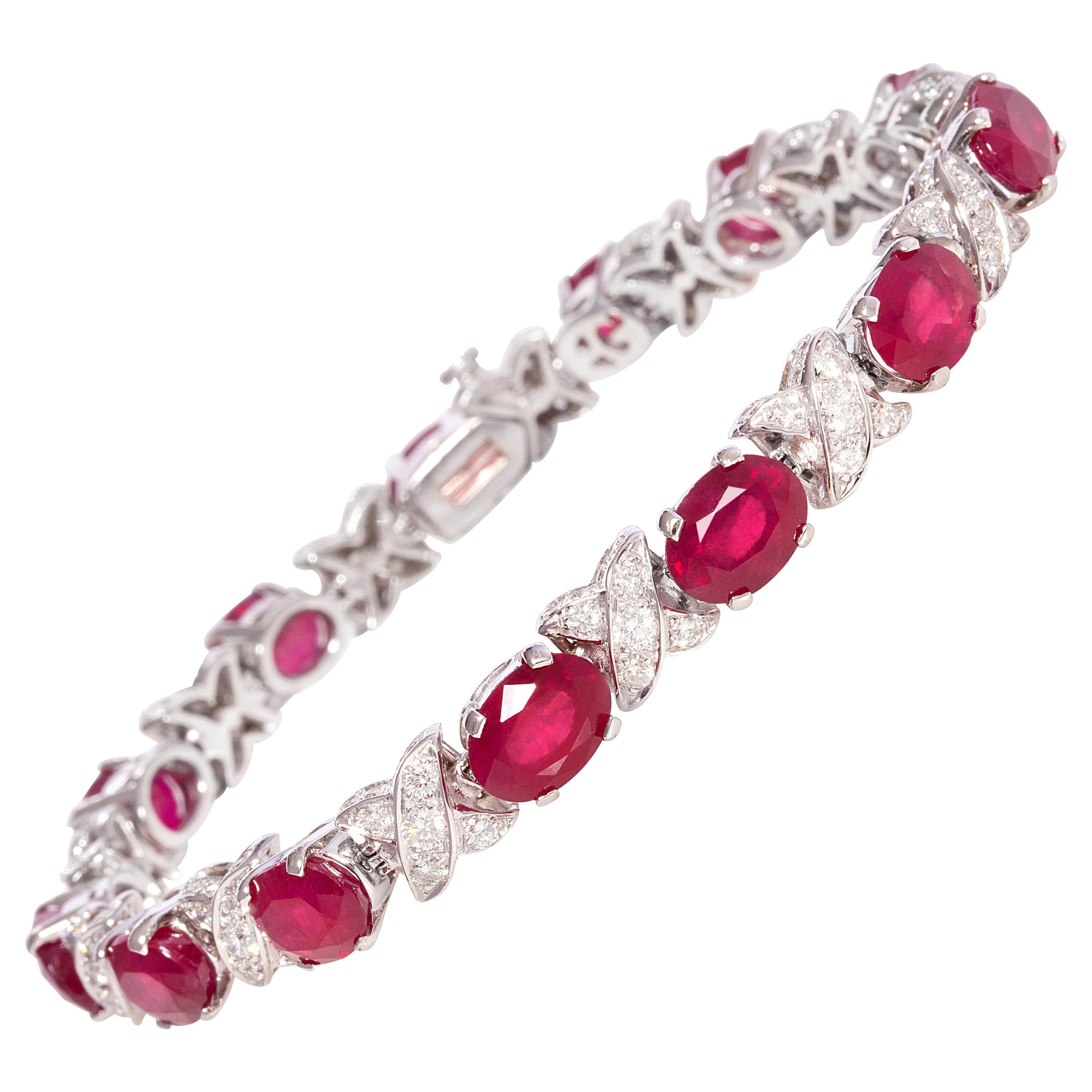 Ella Gafter Bracelet tennis souple avec rubis et diamants