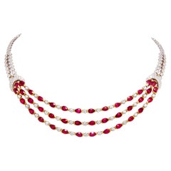 Ella Gafter Ruby Diamond Gold Necklace