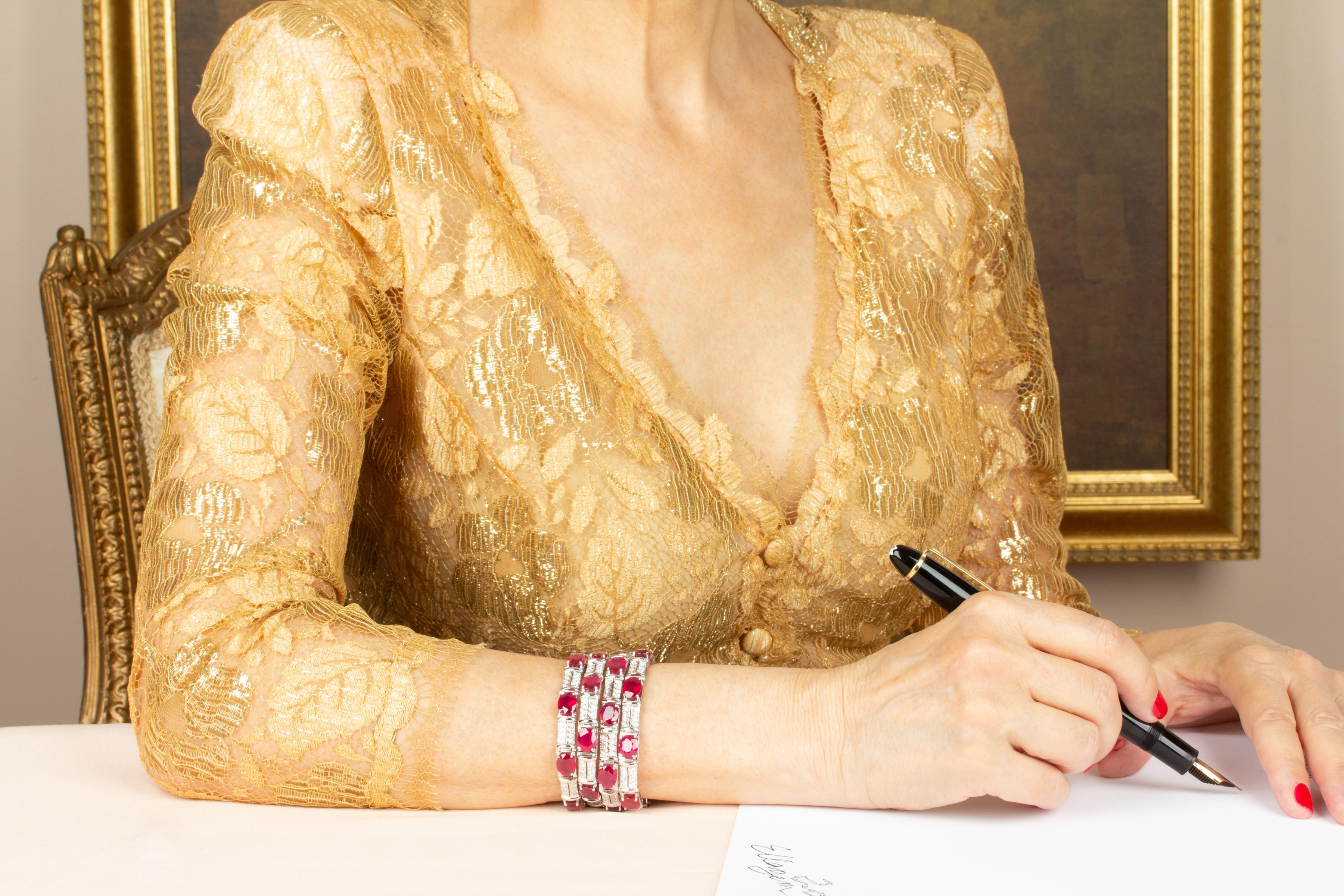 Ella Gafter Bracelet ligne en rubis et diamants en vente 5