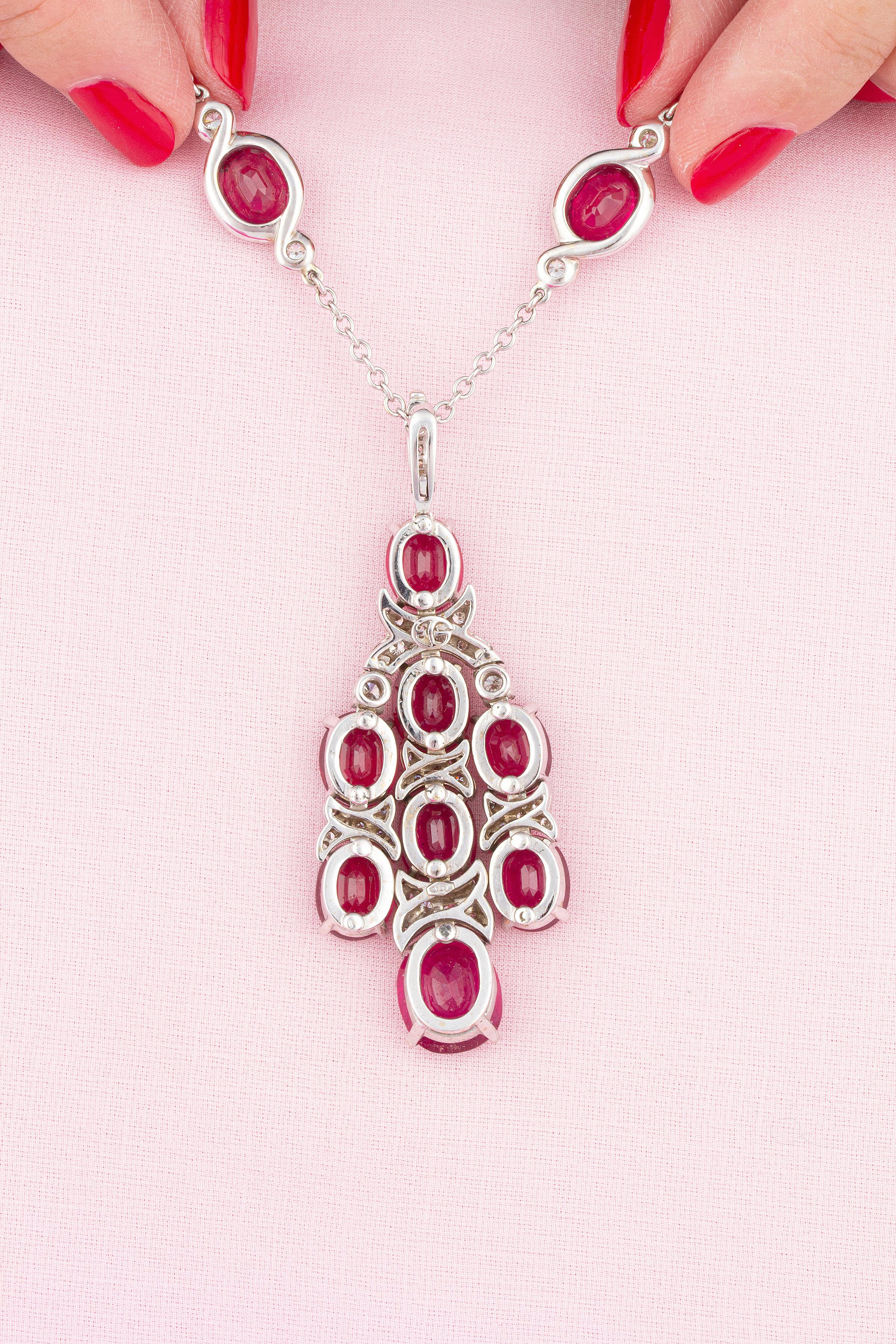 ruby earrings and necklace set