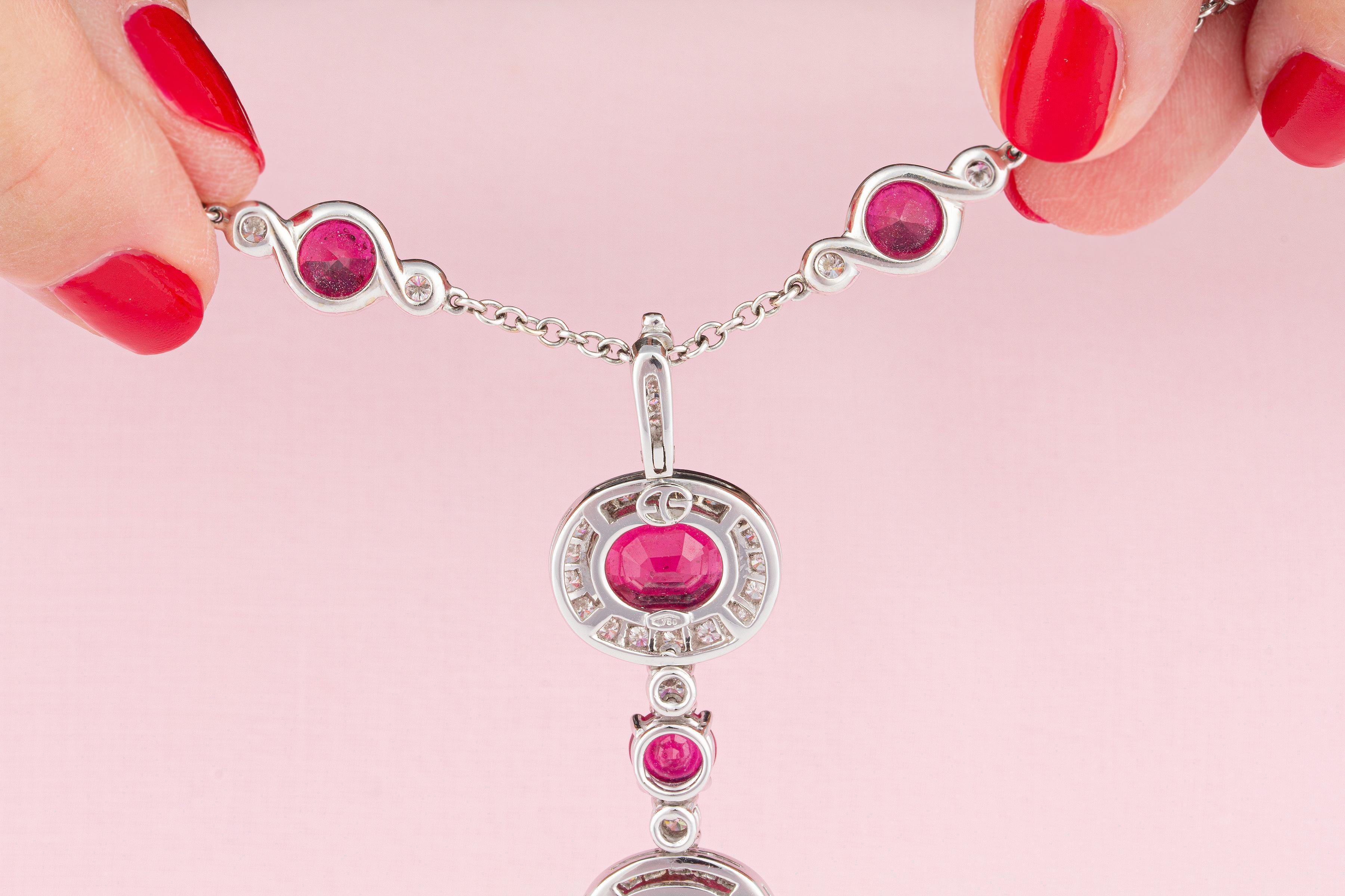 Ella Gafter Collier diamant rubis Boucles d'oreilles Pour femmes en vente