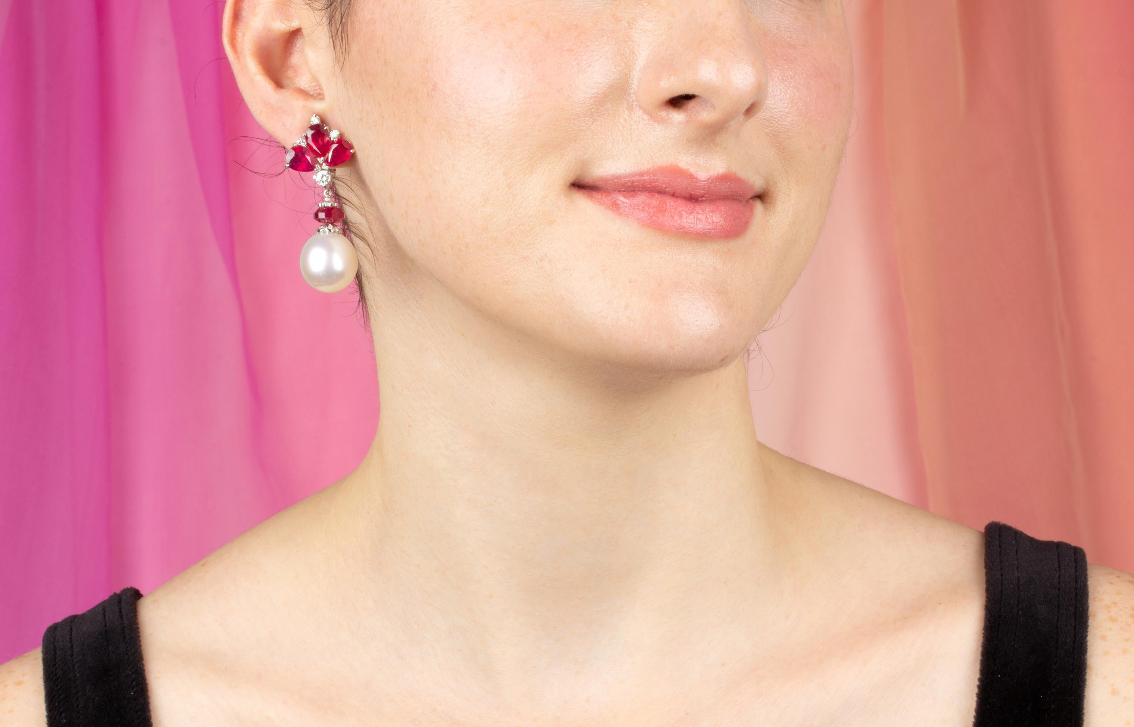 ruby and pearl earrings