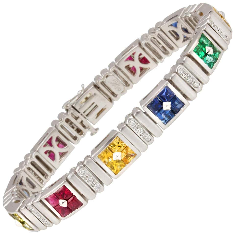 Diamond, Gold and Antique Link Bracelets - 2,954 For Sale at 1stdibs ...