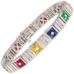 Ella Gafter Ruby Emerald Blue Sapphire Diamond Bracelet