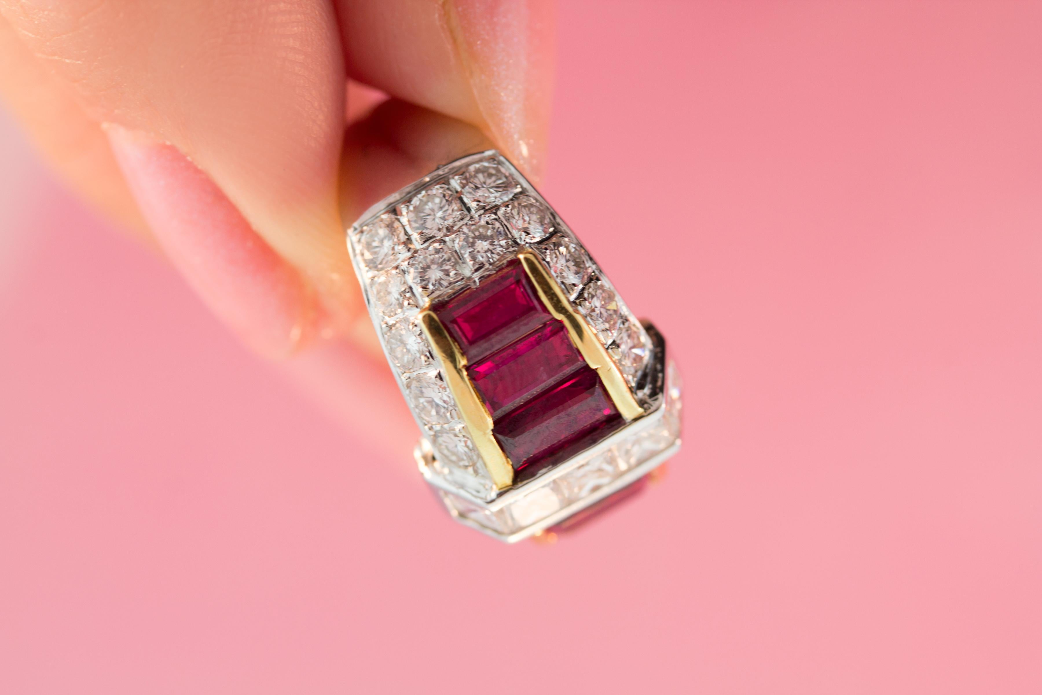 Ella Gafter Ruby Princess Diamond Cocktail Ring For Sale 1
